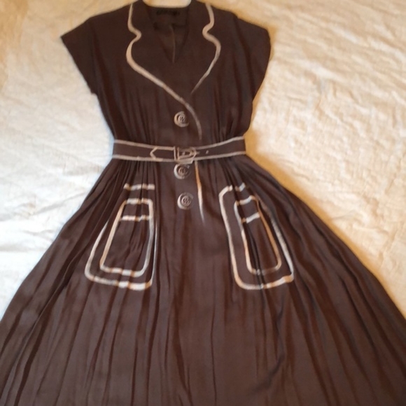 Ginger Jackie Tailor Vintage 50s New Look Pinup Dress Size 38/6 - Picture 6 of 12